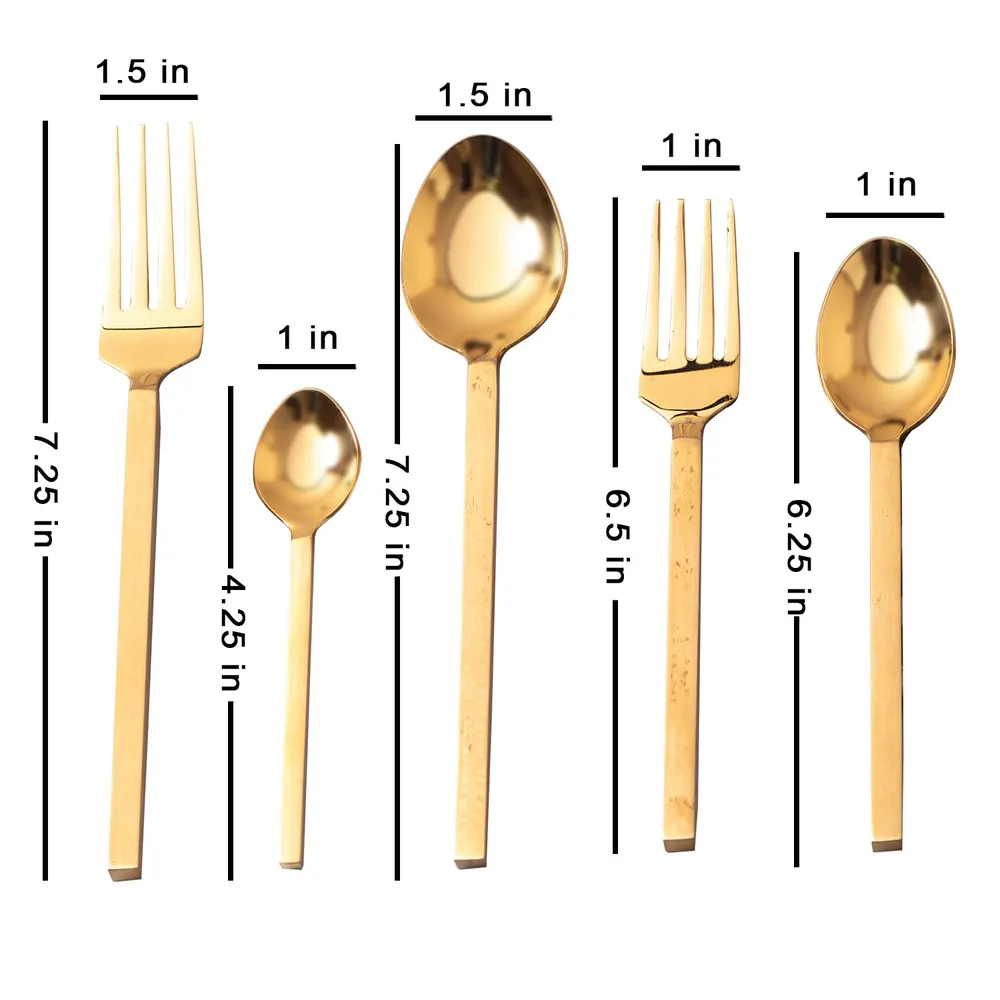 Gold Stainless Steel Cutlery Set of 5