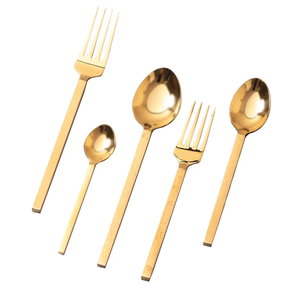 Gold Stainless Steel Cutlery Set of 5