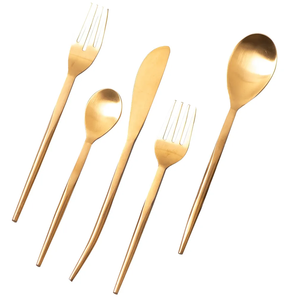 Gold Stainless Steel Dipped Cutlery Set of 5
