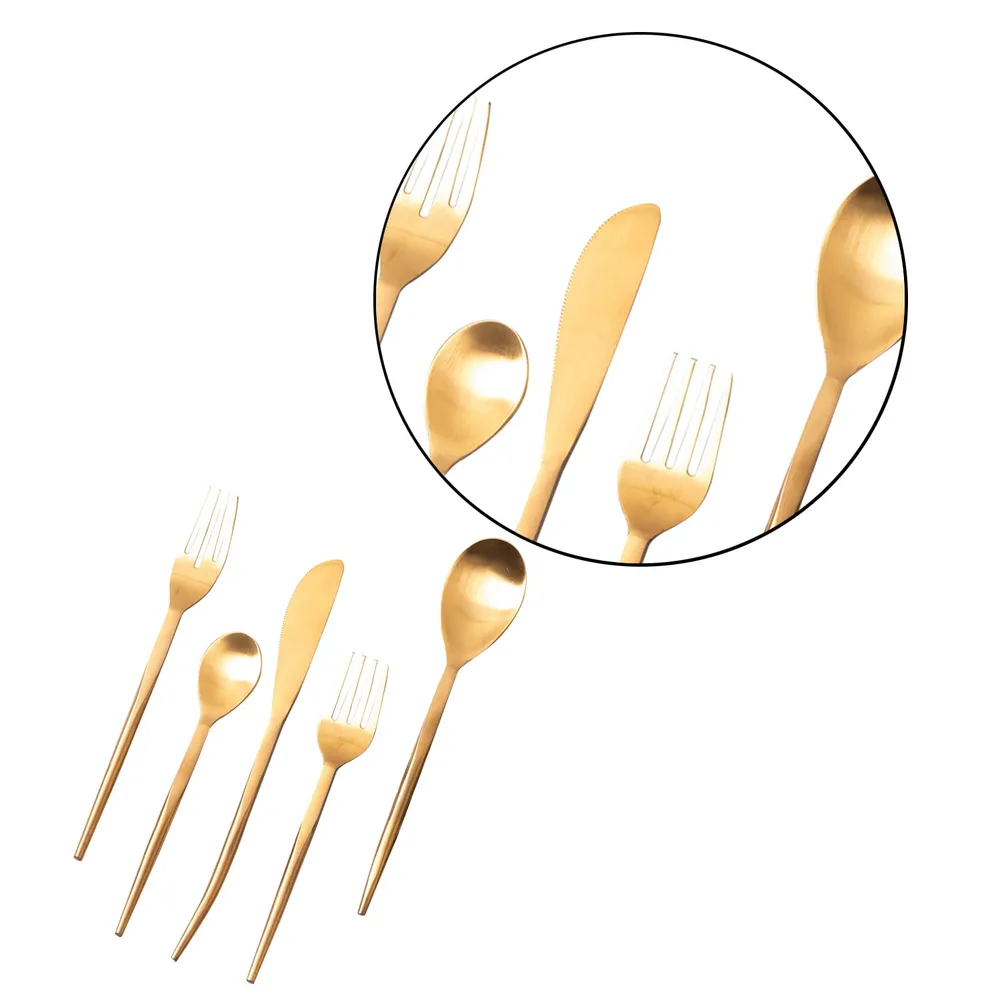 Gold Stainless Steel Dipped Cutlery Set of 5