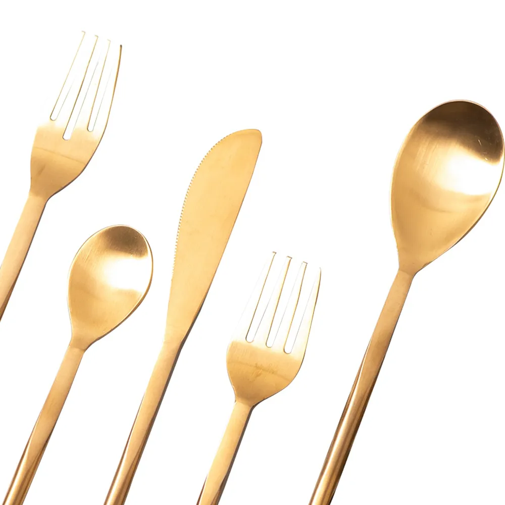 Gold Stainless Steel Dipped Cutlery Set of 5