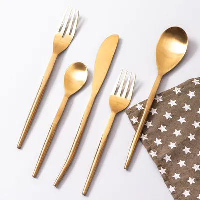 Gold Stainless Steel Dipped Cutlery Set of 5
