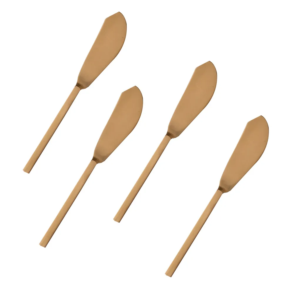 Gold Stainless Steel With Resin Cake Cheese Servers Set of 4
