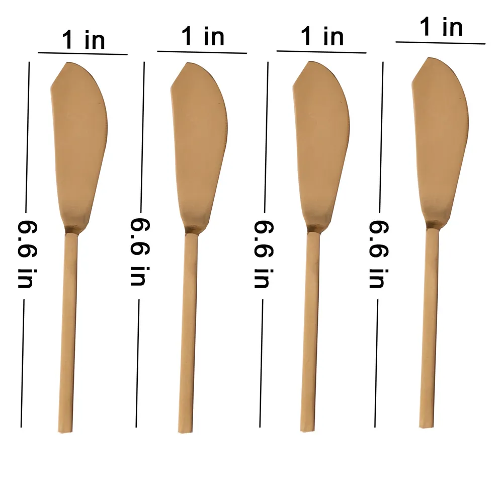 Gold Stainless Steel With Resin Cake Cheese Servers Set of 4