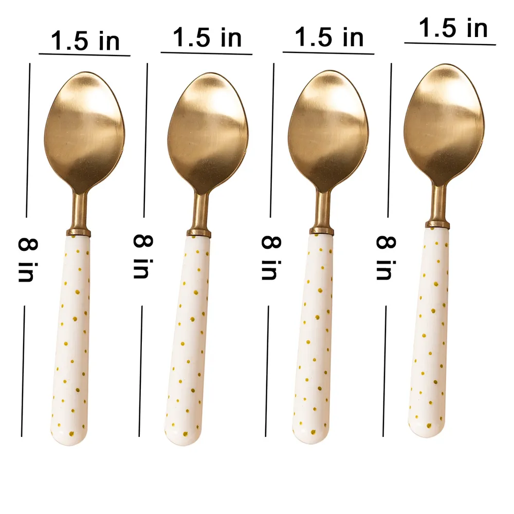 Gold Stainless Steel With Resin Cutlery Set of 4