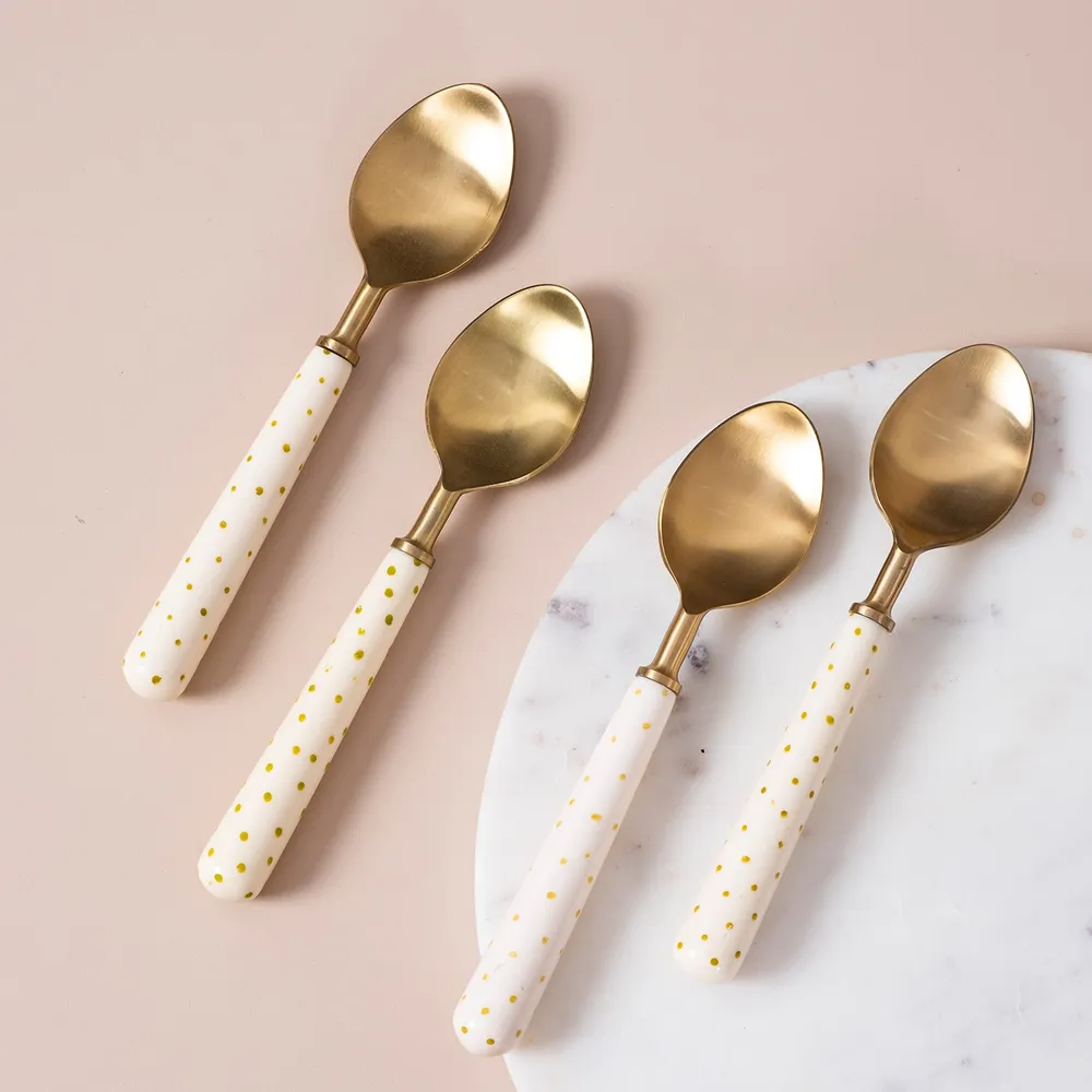 Gold Stainless Steel With Resin Cutlery Set of 4