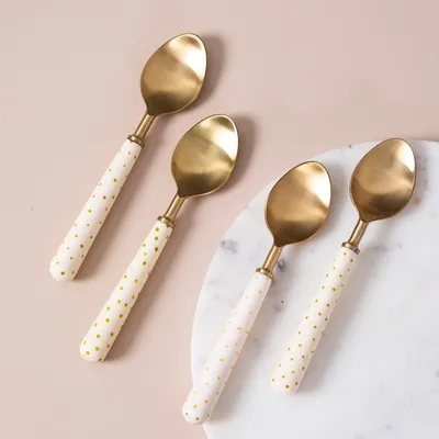 Gold Stainless Steel With Resin Cutlery Set of 4