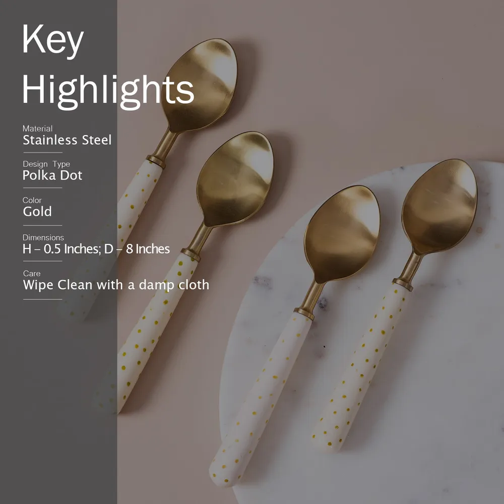 Gold Stainless Steel With Resin Cutlery Set of 4
