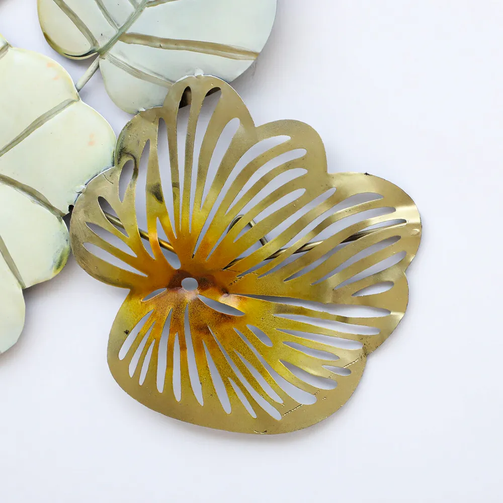 Gold & White Floral Assortment Metal Wall Art