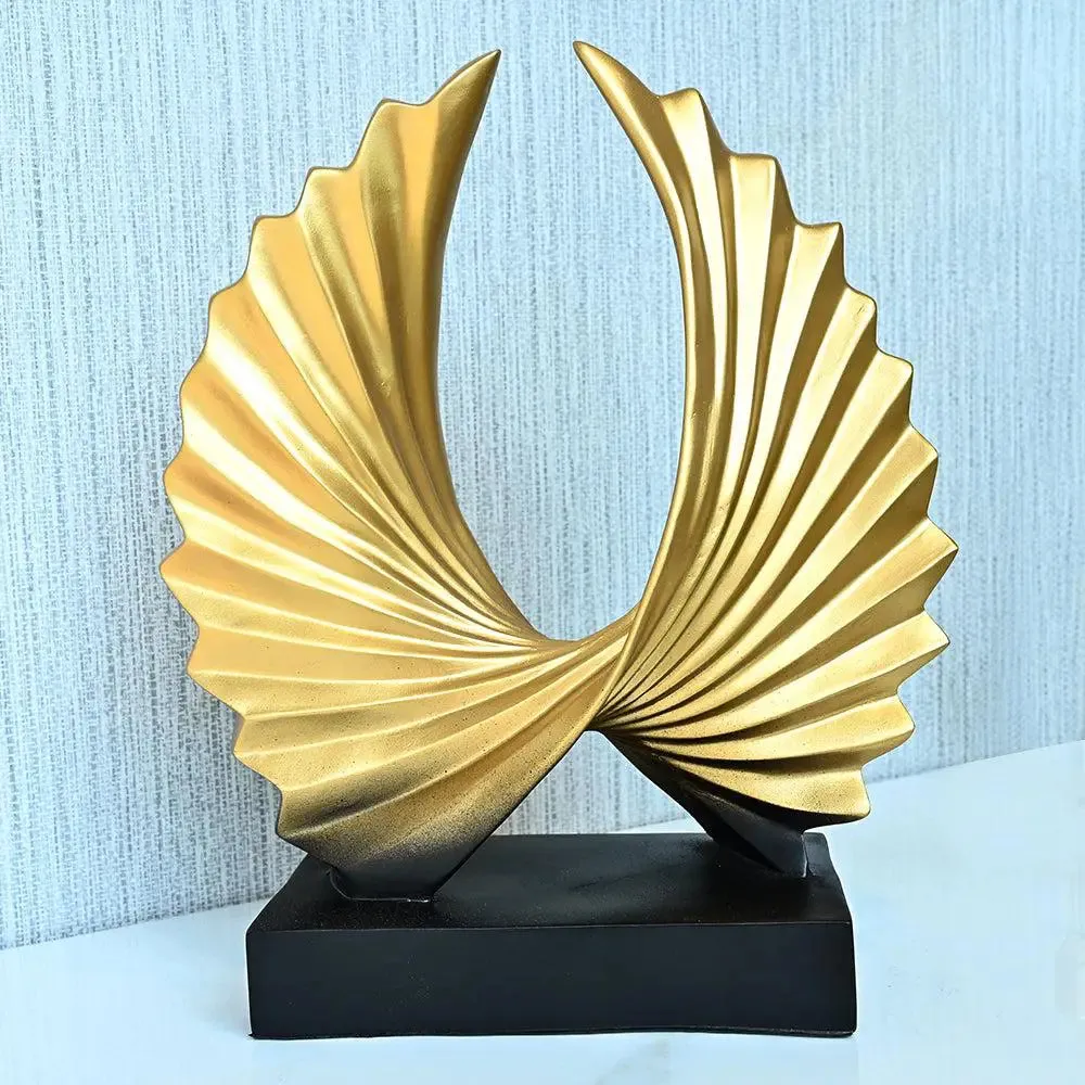 Golden Abstract Circle of Life Polyresin Table Accent for Living Room