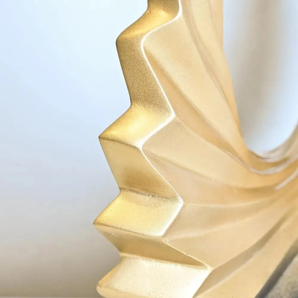 Golden Abstract Circle of Life Polyresin Table Accent for Living Room