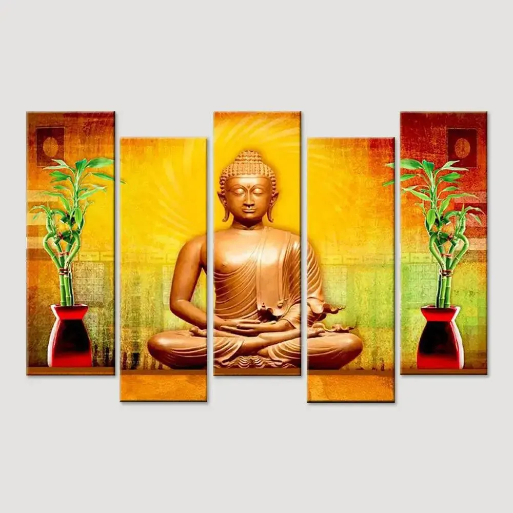 Golden Aura Buddha Canvas Painting