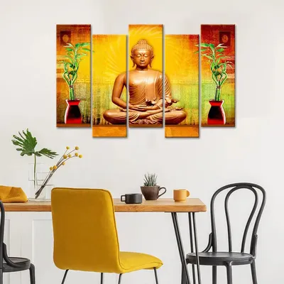 Golden Aura Buddha Canvas Painting
