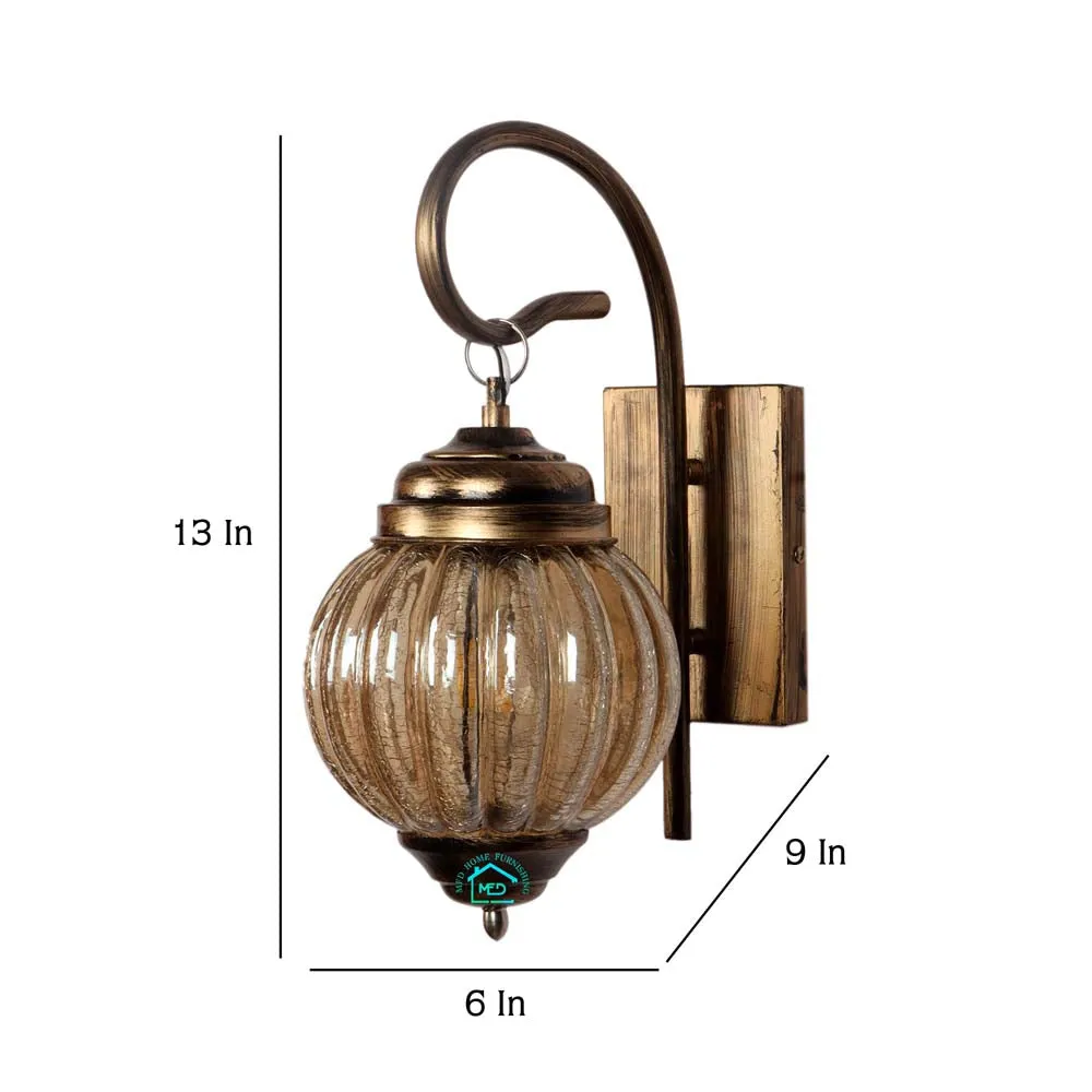 Golden Aura Metal Wall Sconce Single Piece