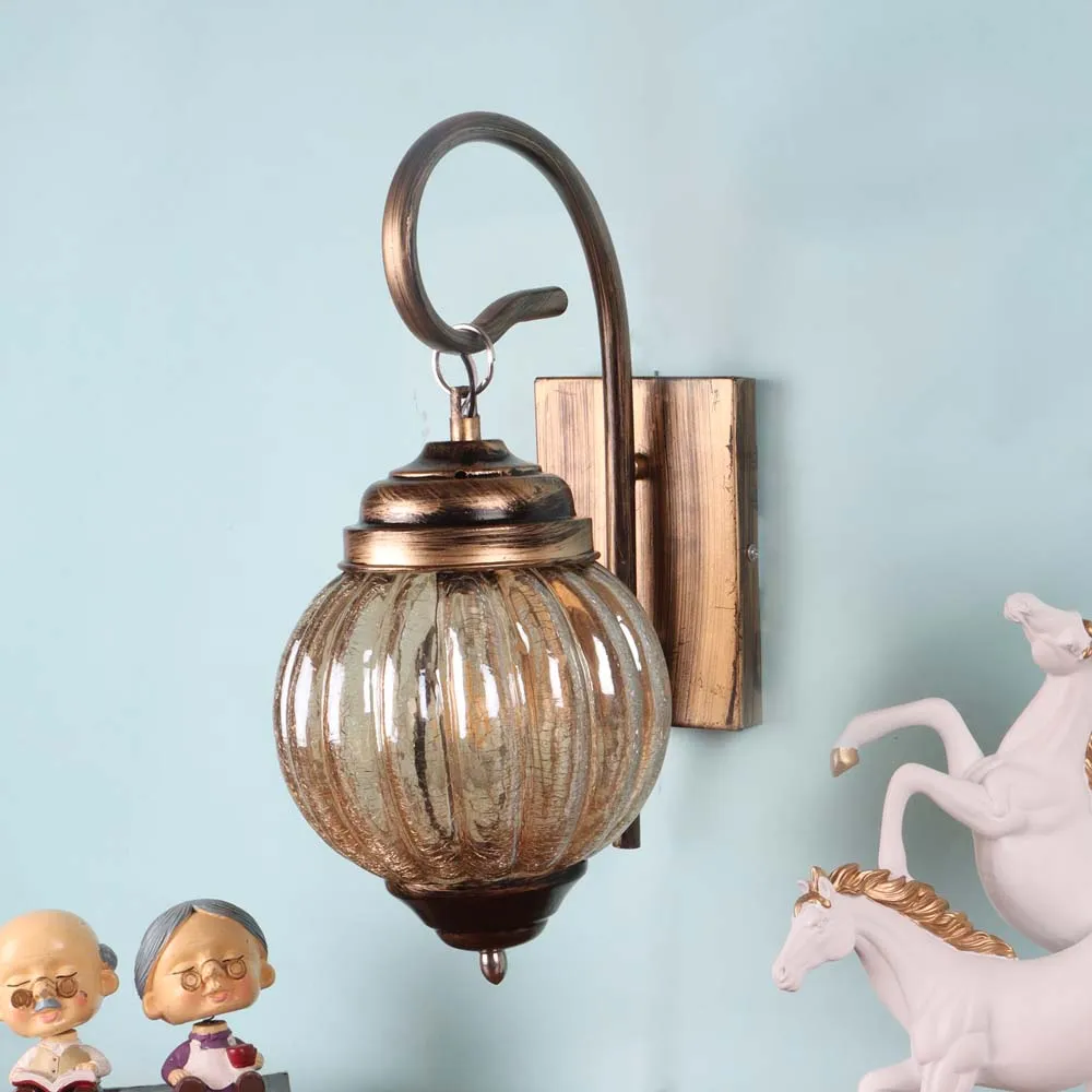 Golden Aura Metal Wall Sconce Single Piece