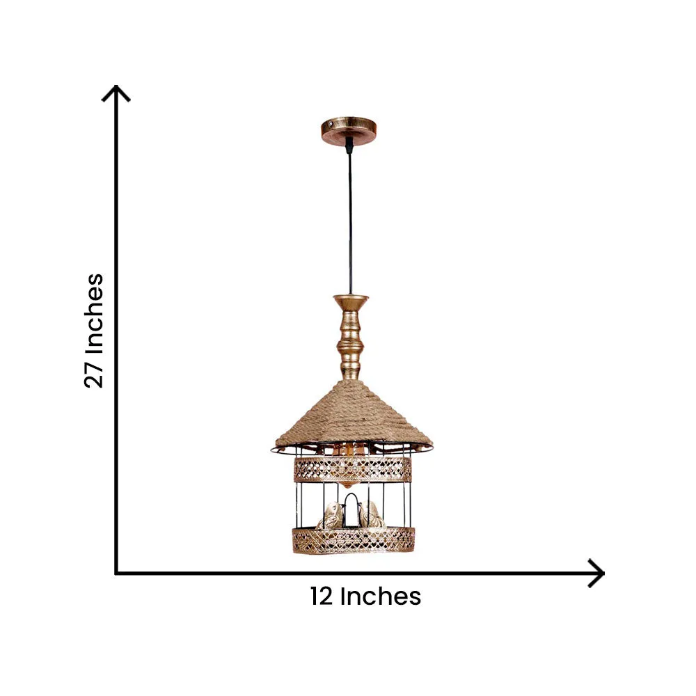 Golden Bird Hanging Antique Decorative Outdoor Gate Light Single Piece