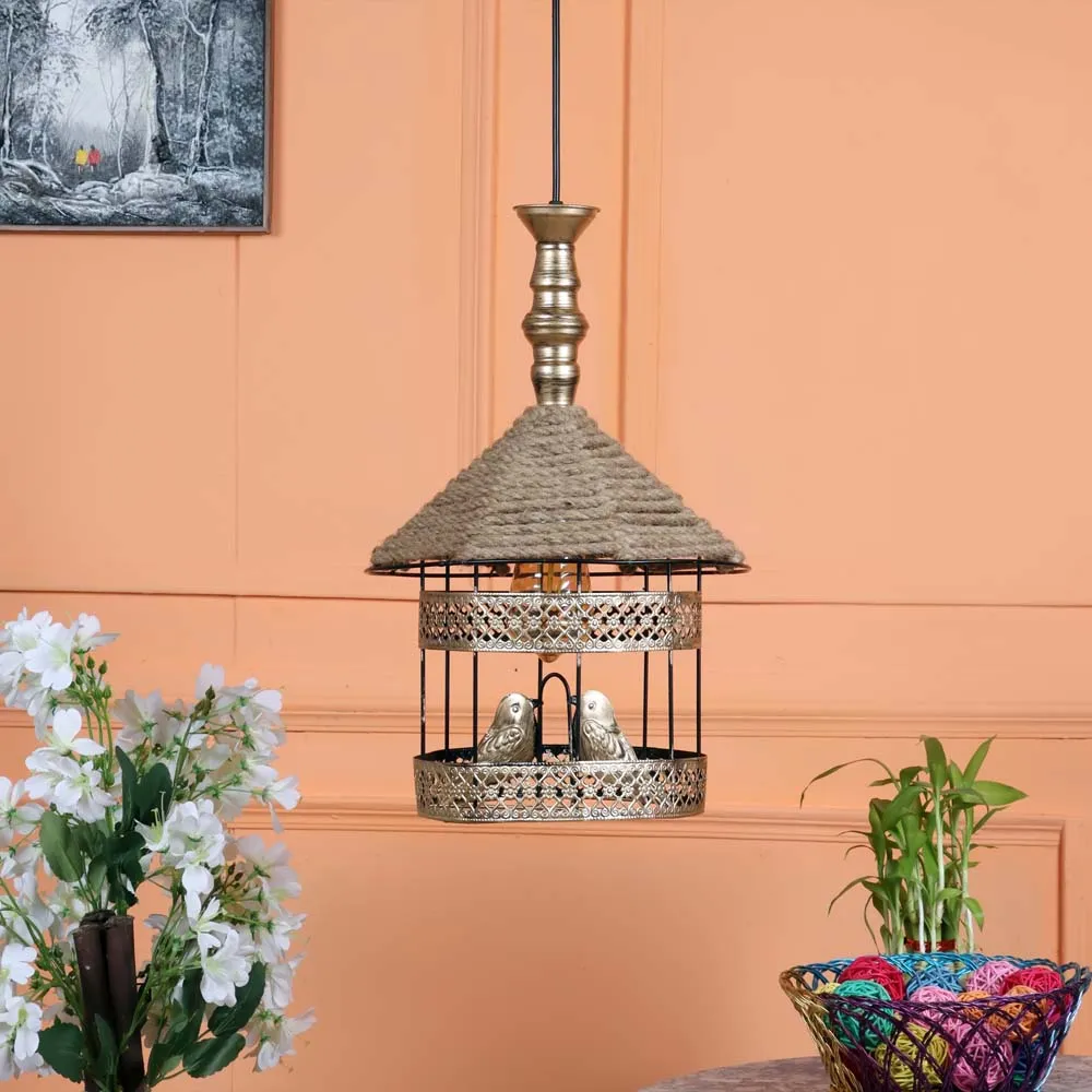 Golden Bird Hanging Antique Decorative Outdoor Gate Light Single Piece