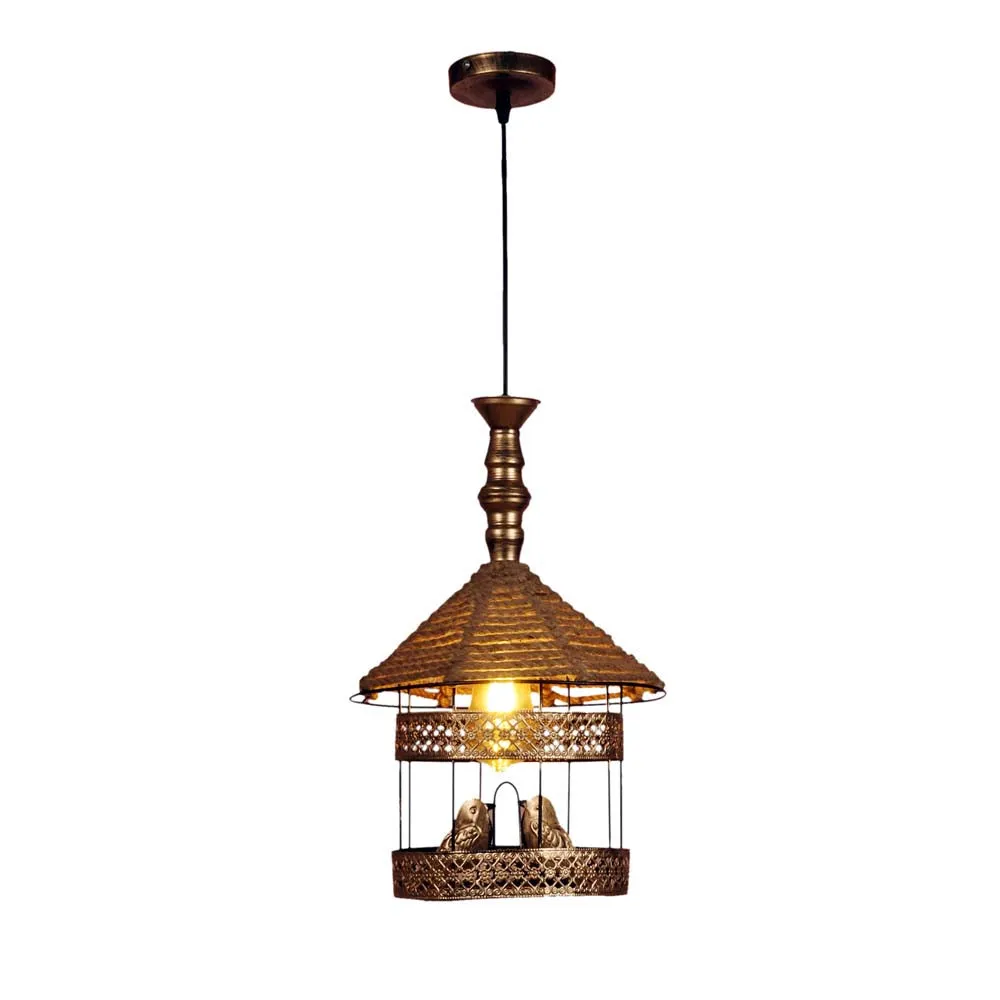 Golden Bird Hanging Antique Decorative Outdoor Gate Light Single Piece