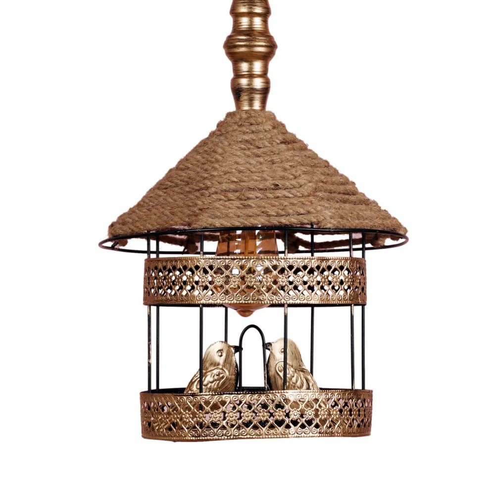 Golden Bird Hanging Antique Decorative Outdoor Gate Light Single Piece
