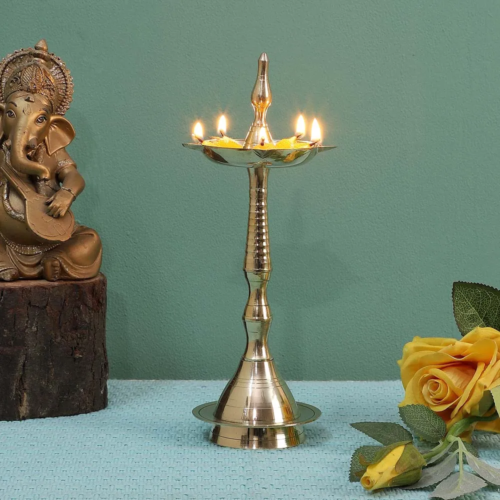 Golden Brass Arti Diya Set Of 2