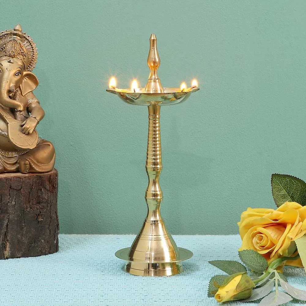 Golden Brass Arti Diya Set Of 2