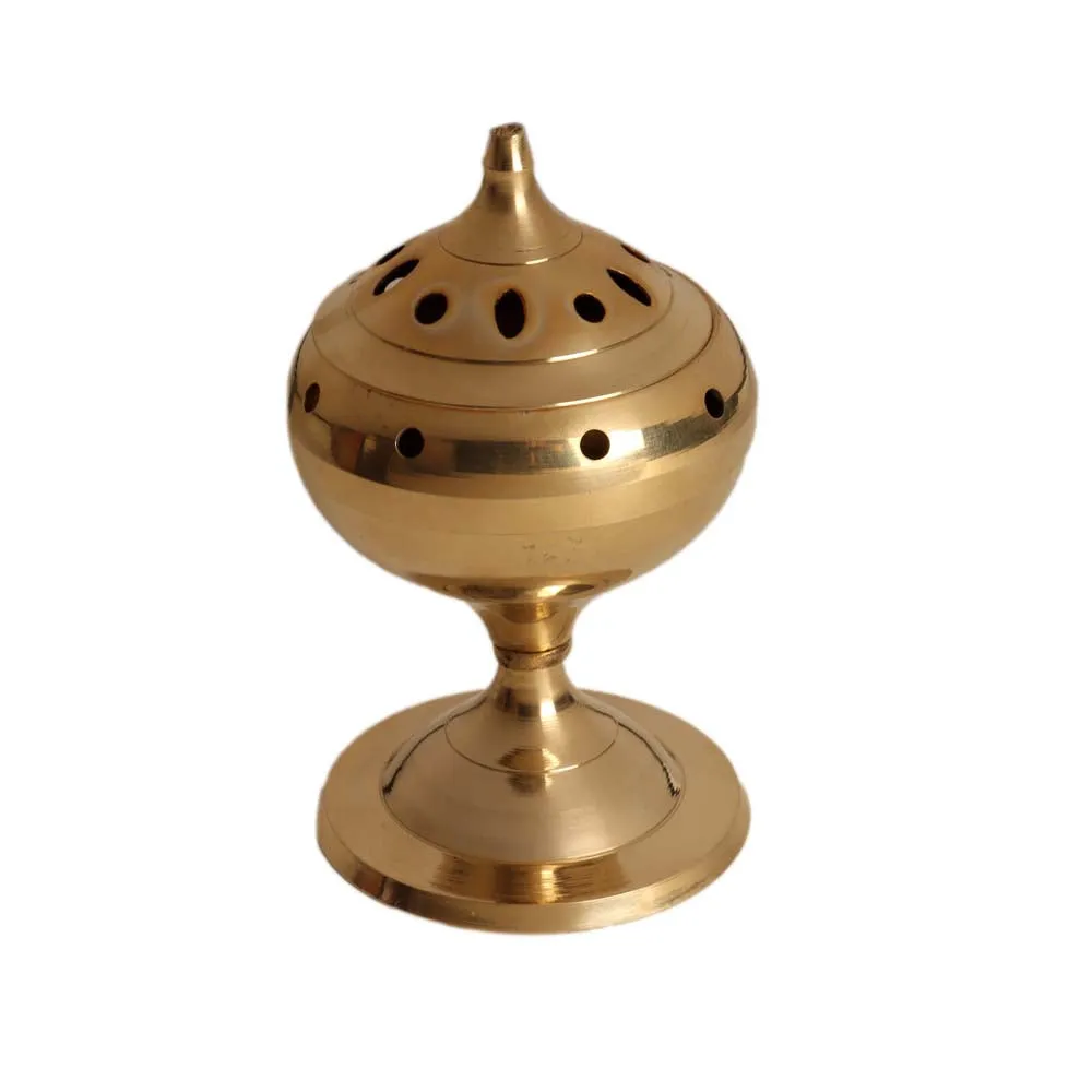 Golden Brass Lobaan with Wooden Handle