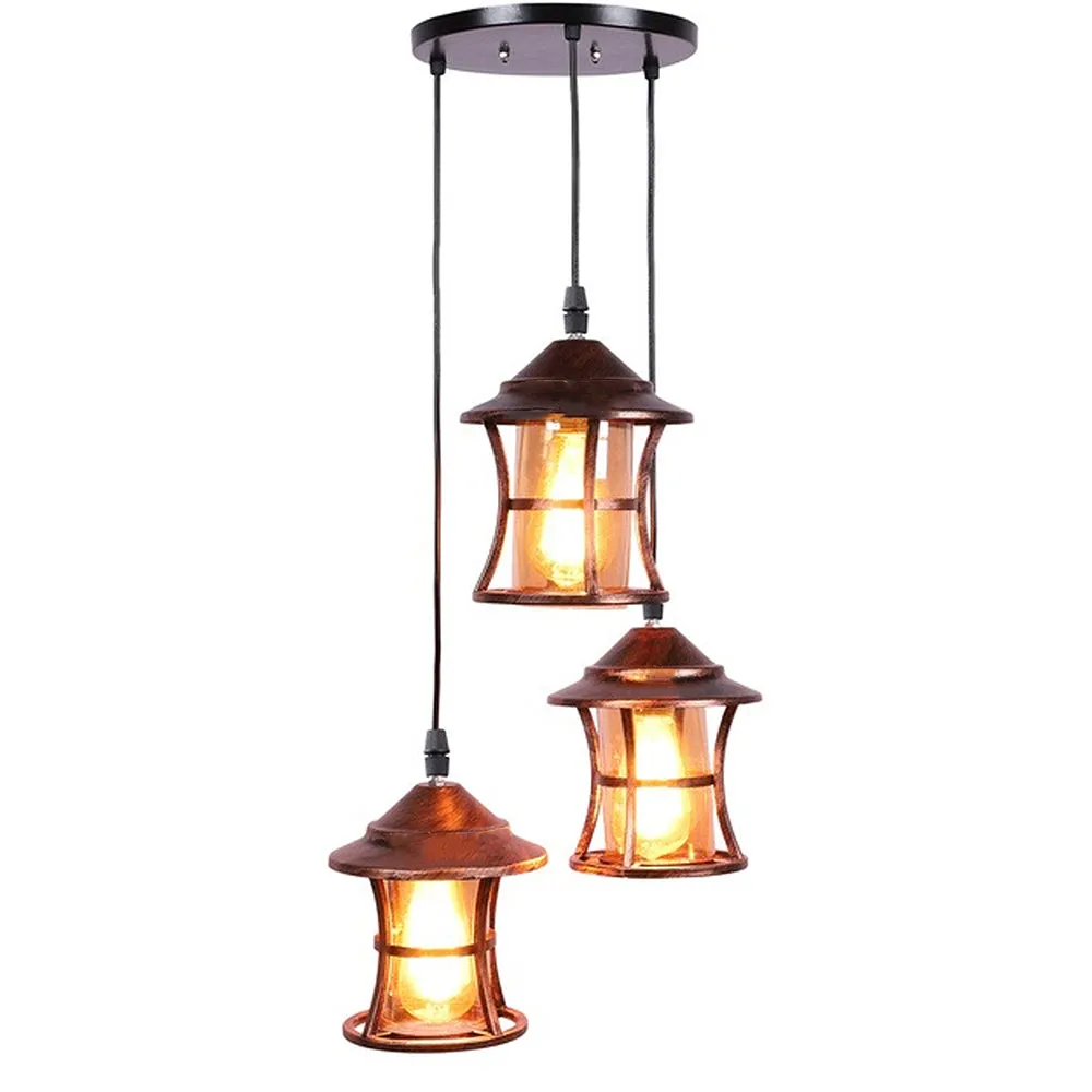 Golden Brushed Antique Cluster Hanging Light