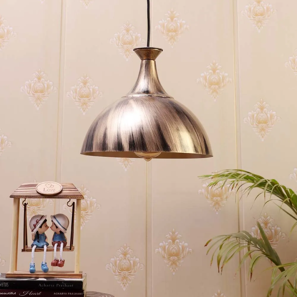 Golden Brushed Antique Finish Hanging Light Single Piece
