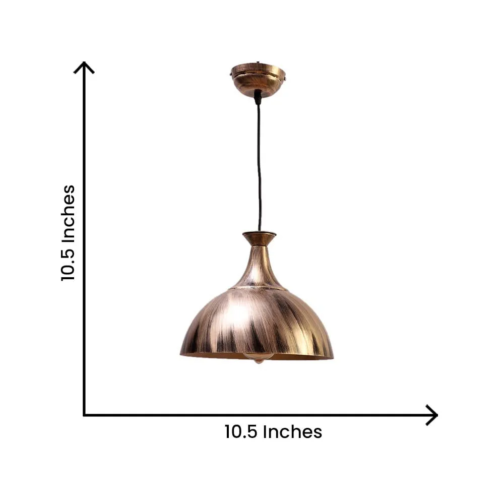 Golden Brushed Antique Finish Hanging Light Single Piece