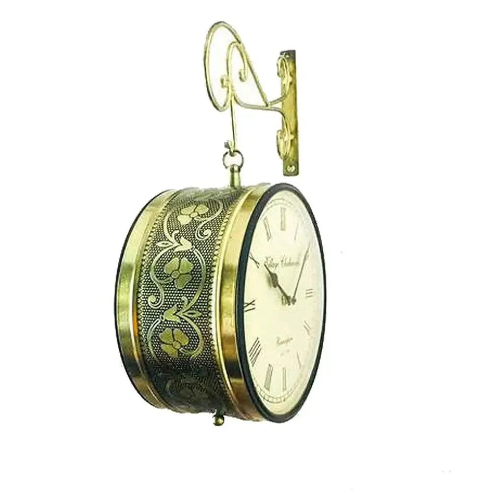 Golden Crafted Black Designer Dual Sided Vintage Railway Clock 6 Inch