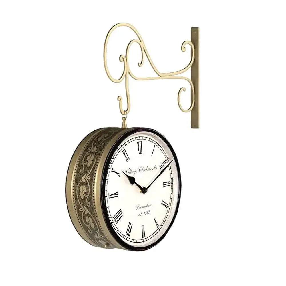 Golden Crafted Black Designer Dual Sided Vintage Railway Clock 6 Inch