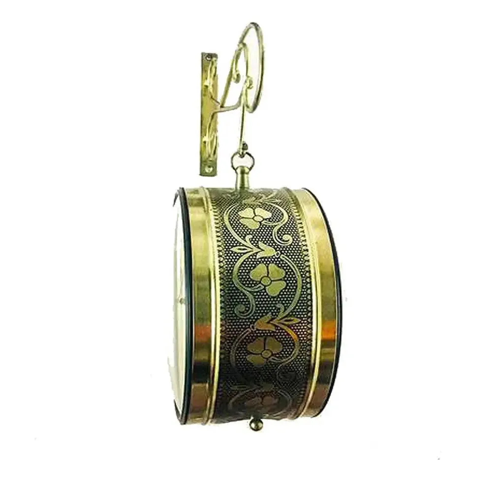 Golden Crafted Black Designer Dual Sided Vintage Railway Clock 6 Inch