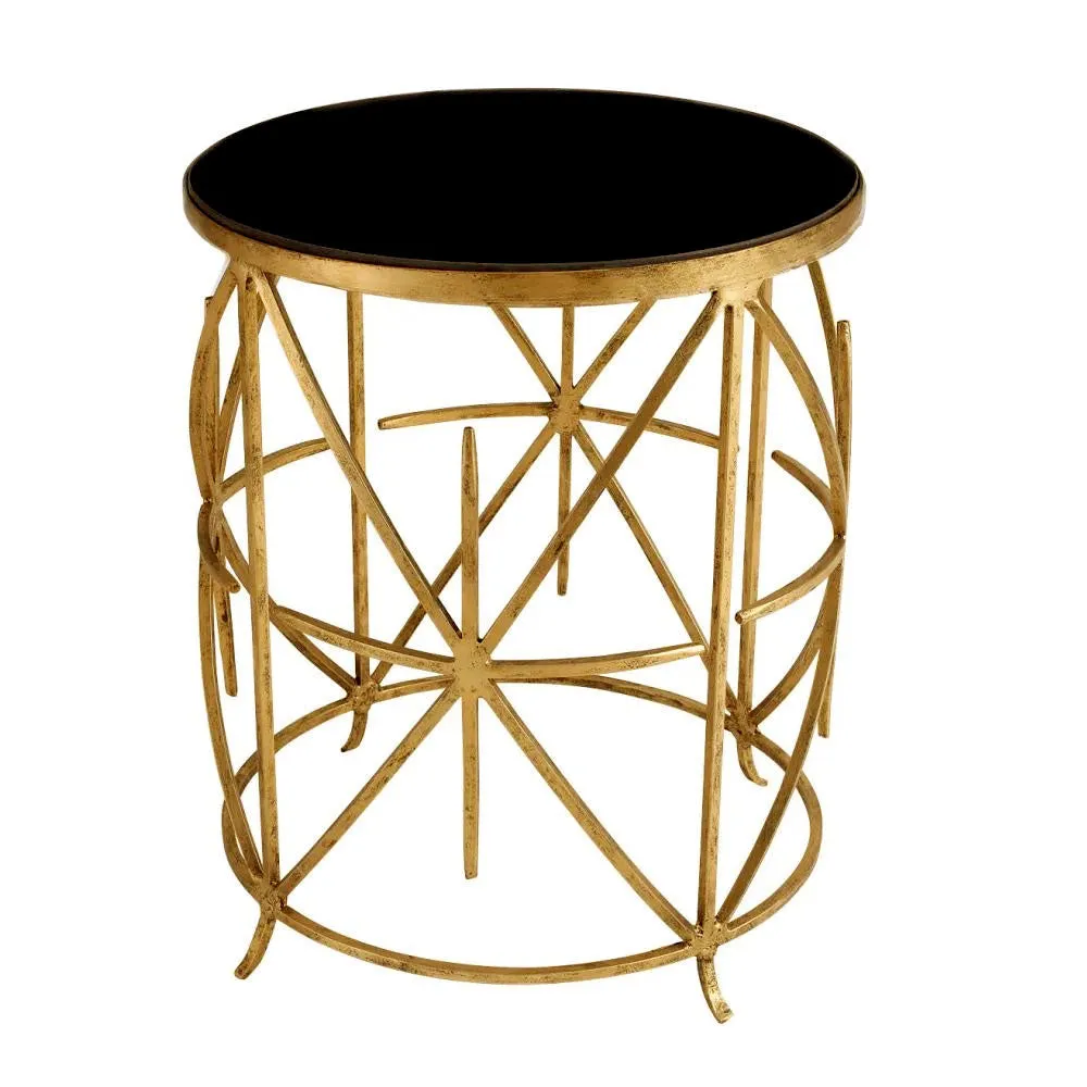 Golden Criss Cross Designer Metallic Table