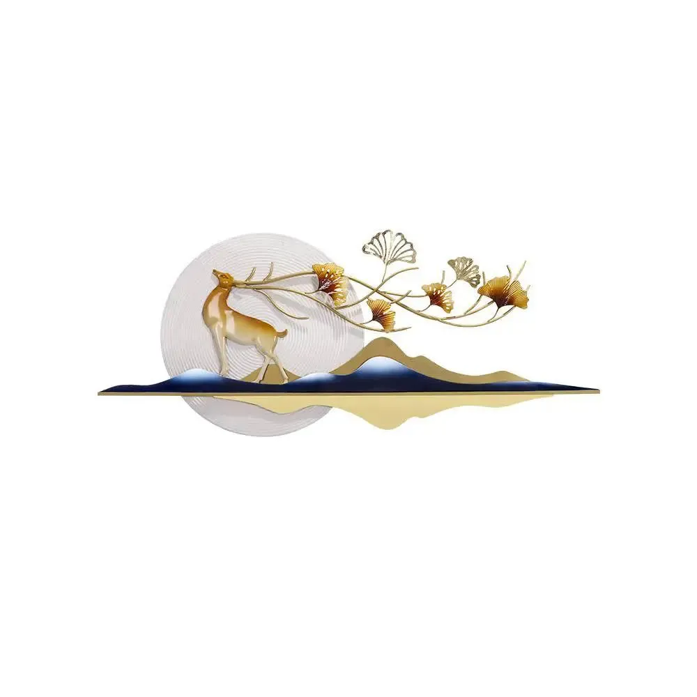 Golden Deer-inspired Designer Metal Wall Artpiece