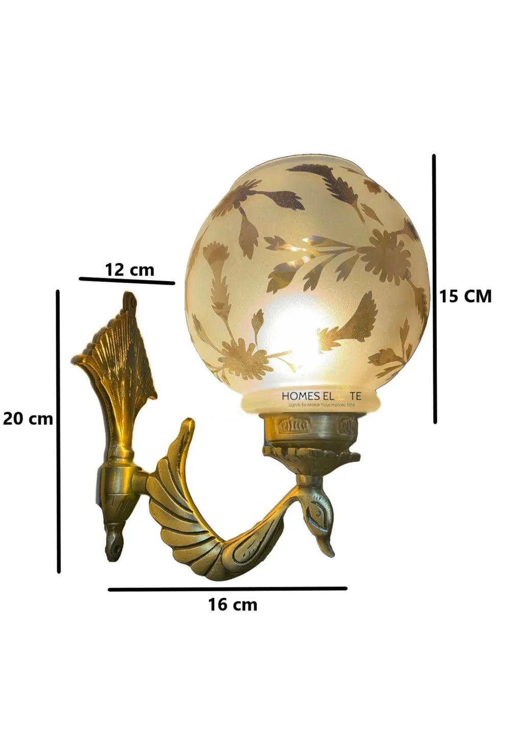 Golden Designer Oval Wall Sconce Single Piece