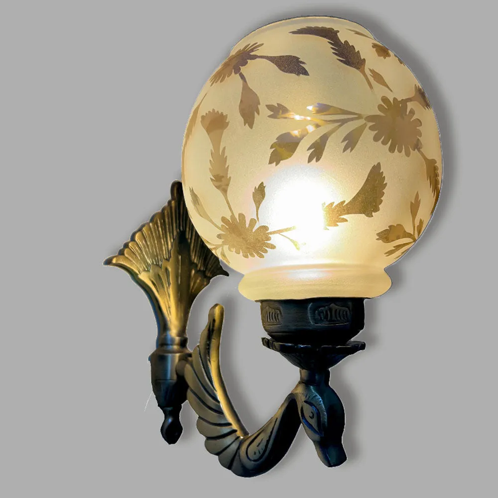 Golden Designer Oval Wall Sconce Single Piece