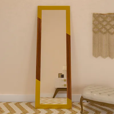 Golden Edge Minimalist Floor Mirror