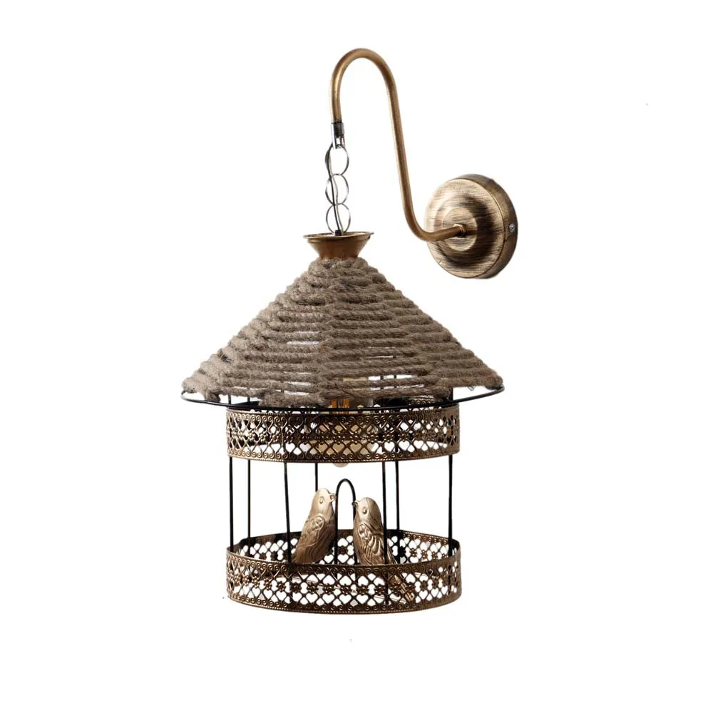 Golden finish Bird cage wall light Single piece