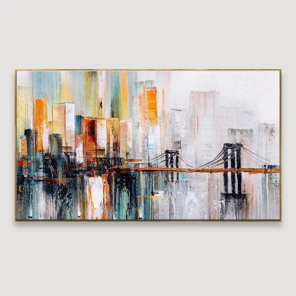 Golden Gate Bridge Abstract Canvas painting With Frame