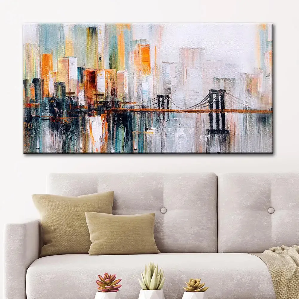 Golden Gate Bridge Abstract Canvas painting With Frame