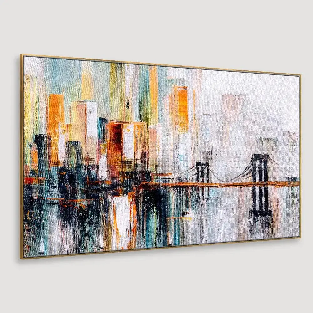 Golden Gate Bridge Abstract Canvas painting With Frame