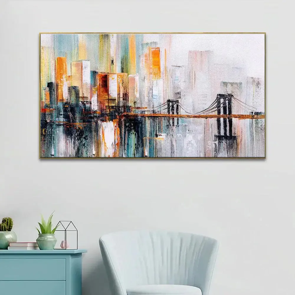 Golden Gate Bridge Abstract Canvas painting With Frame