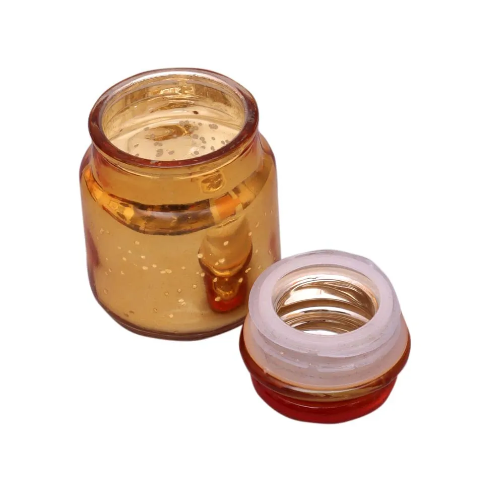 Golden Glass Jars With Lid Set Of 4