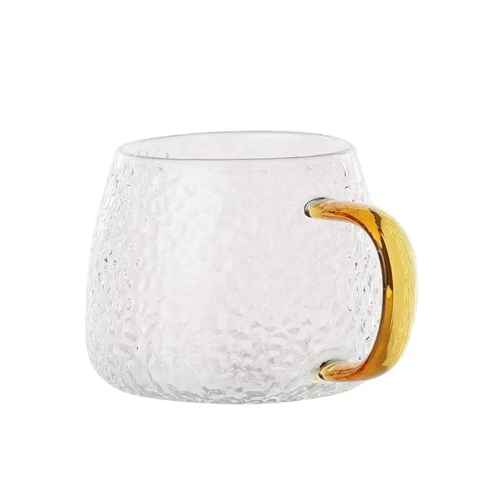 Golden Grip Textured Transparent Tea Cups Set Of 2