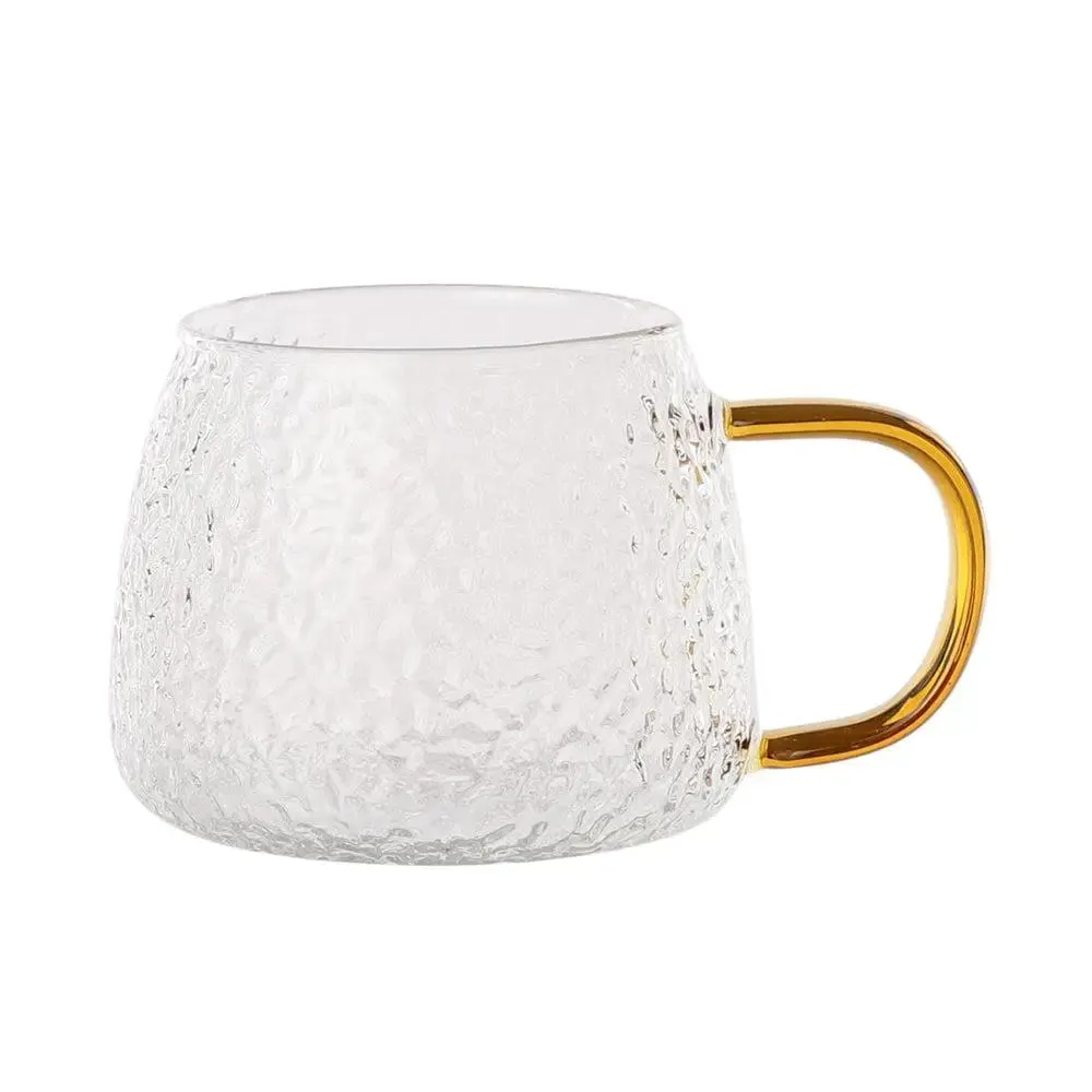 Golden Grip Textured Transparent Tea Cups Set Of 2