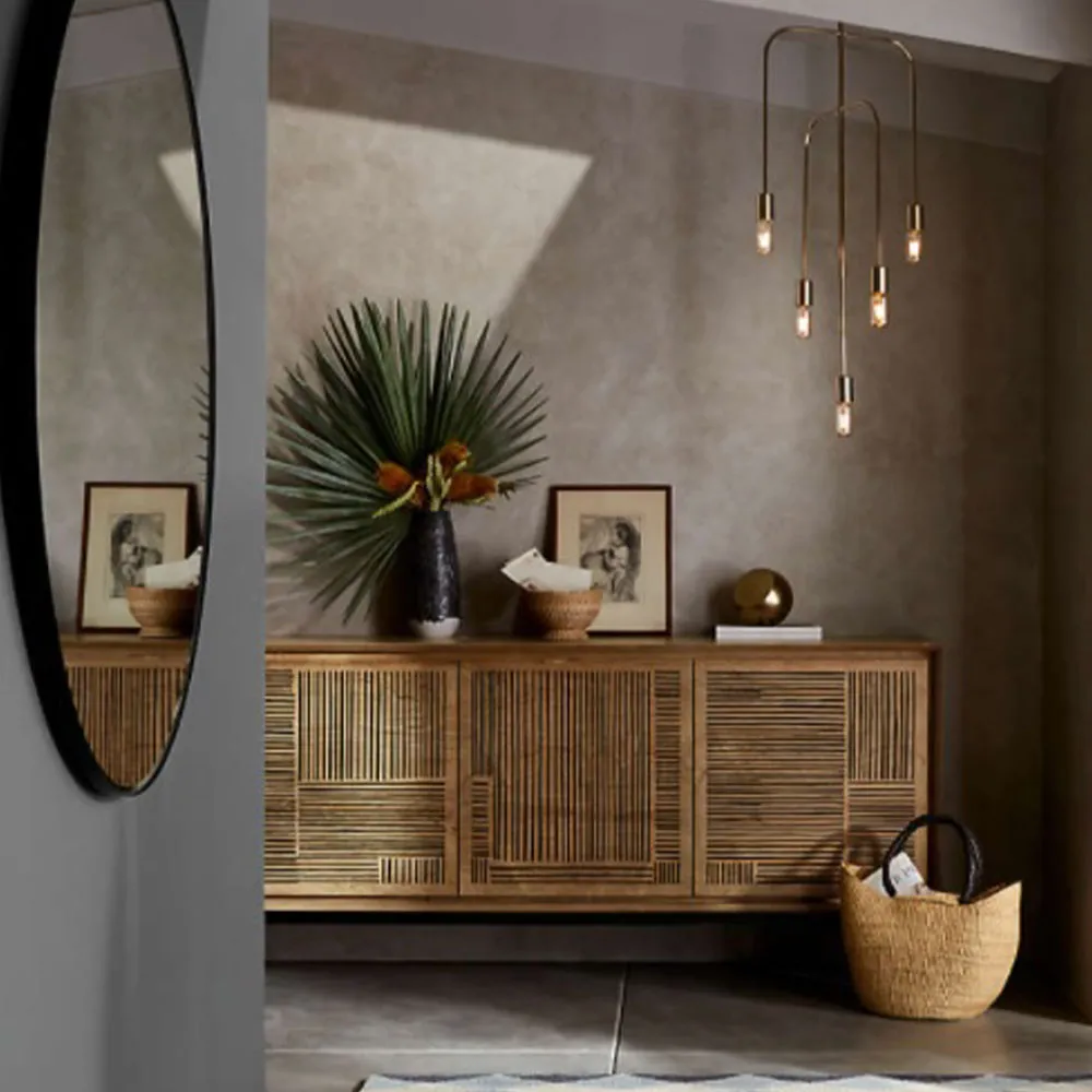 Golden Hued Crystal Clear Wall Mirror Small