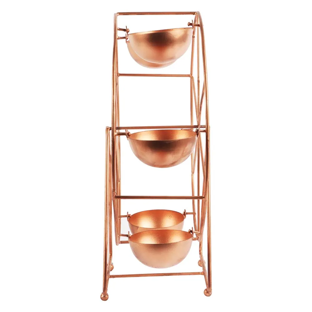 Golden Merry Go Round Motif Revolving Metal Tea Light Candle Holder