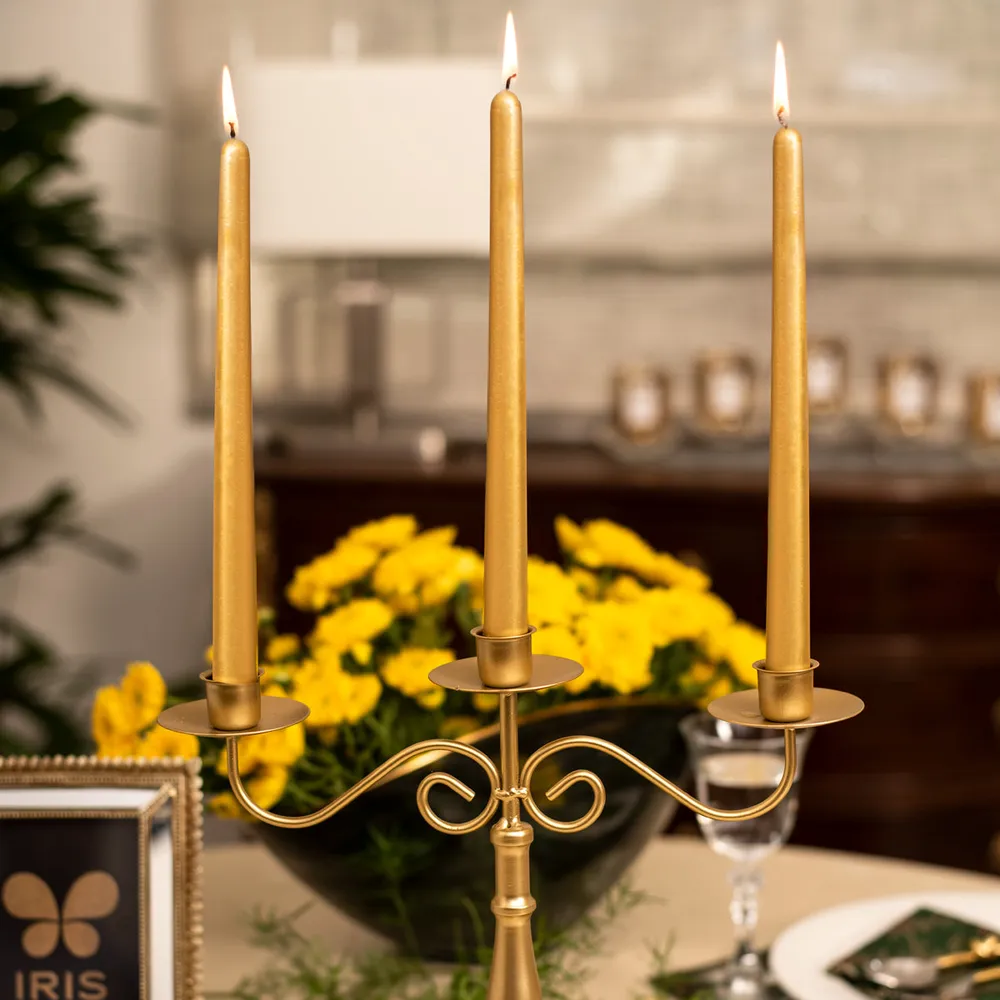 Golden Musk Perfume Candle Gift for Valentine's Day (Golden, Pack of 4)