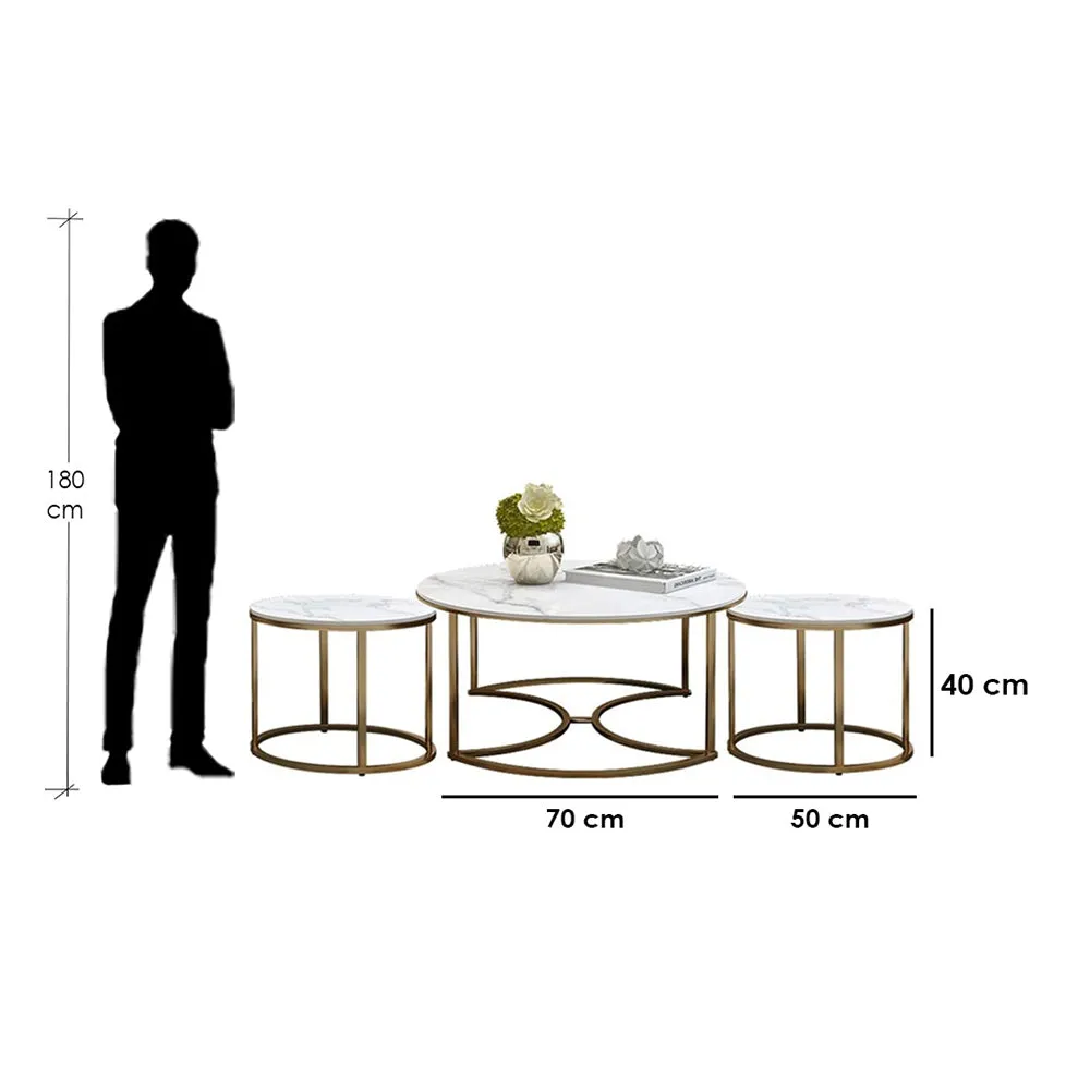 Golden Nesting Tables Trio