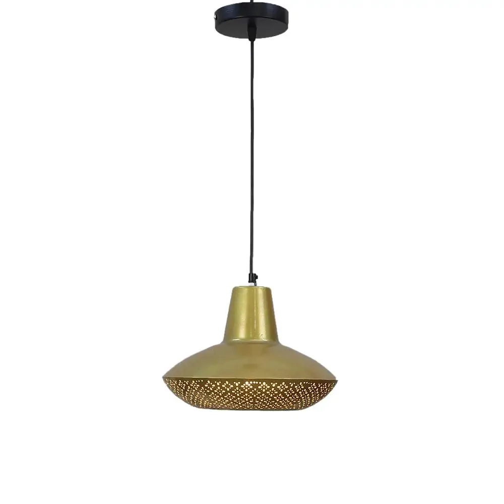 Golden Perforated Designer Hanging Lamp